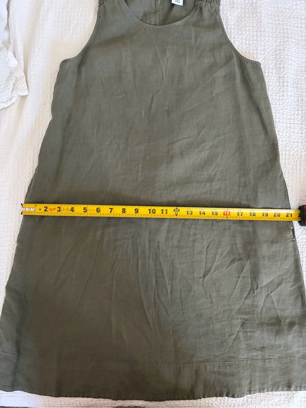 Nicole Miller Linen Dress w/ Pockets – Olive Green | Effortless & Breathable - M - Picture 9 of 9